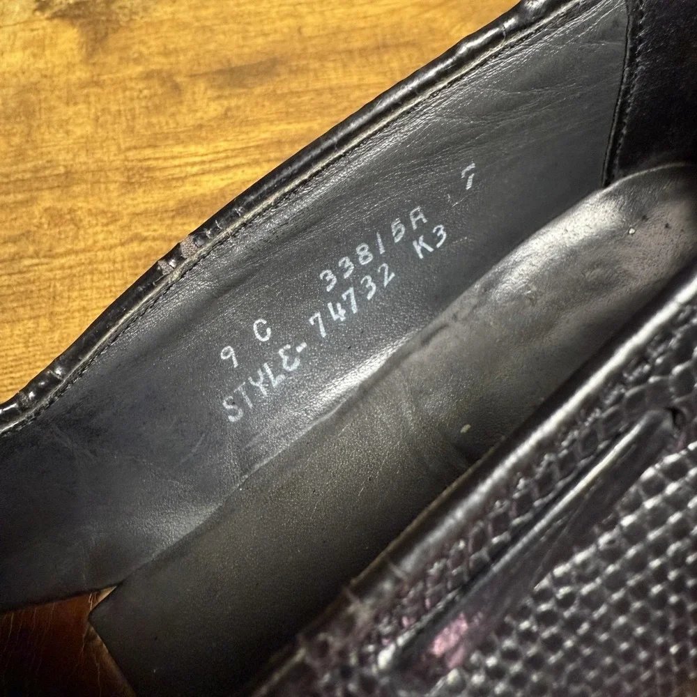 Johnston & Murphy Tassel Loafer 74732 Black Lizard Leather Dress Shoes Mens 9 C